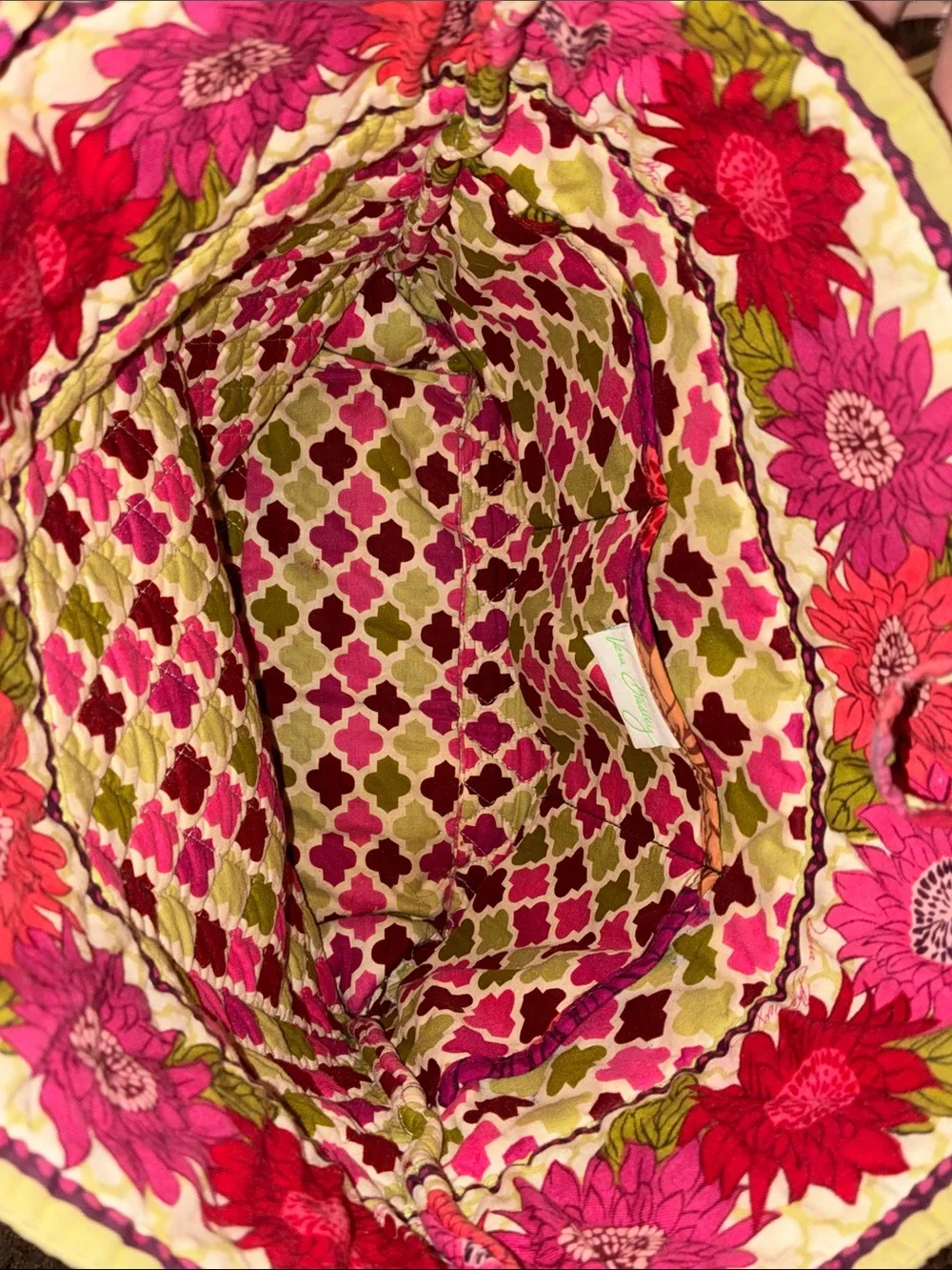 Vera Bradley Quilted Floral Tote in Pink, Green & Purple
